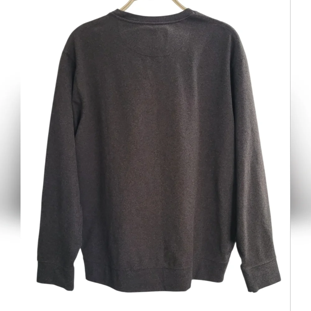 Jachs New York Men's Brown Crewneck Long Sleeve Soft  Cozy Sweatshirt, Size XL